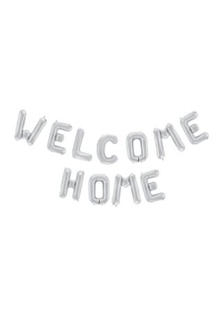 XL Welcome Home Ballon Girlande silber