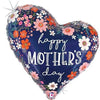 XXL Happy Mothers Day Herz Ballon (mit Helium gefüllt)
