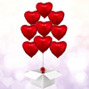 XXL Herz rot Ballon Bouquet (mit Helium gefüllt) 9 Stück
