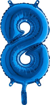 Number balloon silver 8 