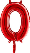 Number balloon silver 0 