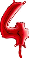 Zahlen Ballon rot 4