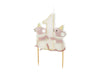 Number candle sky blue with crown 1 