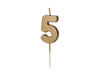 Number candle gold 5 