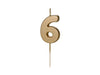 Number candle gold 6 