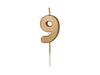 Bougie chiffre or 9 