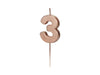 Number candle gold 3 