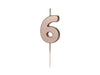 Bougie chiffre or 6 