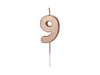 Bougie chiffre or 9 