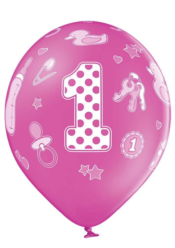 1 Jahr Geburtstag Girl Ballon - Latex bedruckt