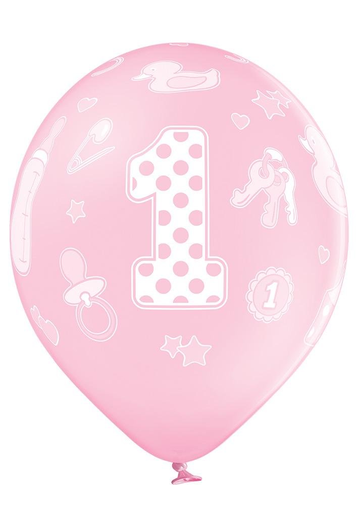 1 Jahr Geburtstag Girl Ballon - Latex bedruckt