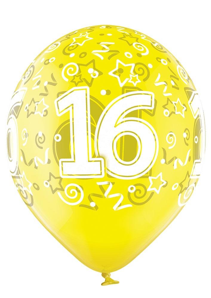 16 Jahre Geburtstag Ballon - Latex bedruckt