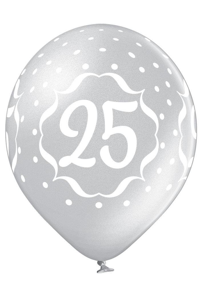 25 Jahre silber Ballon - Latex bedruckt
