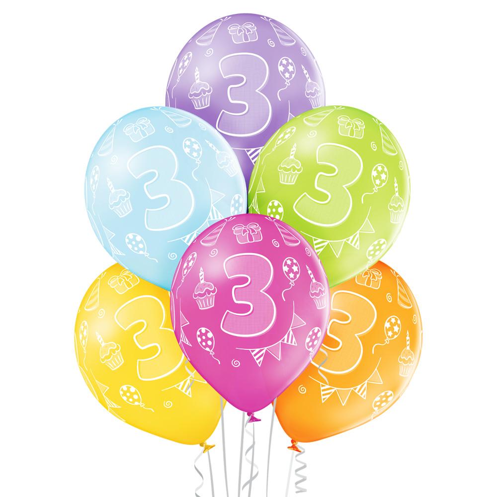 3 Jahre Geburtstag Ballon - Latex bedruckt