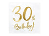 30 serviettes d'anniversaire or 