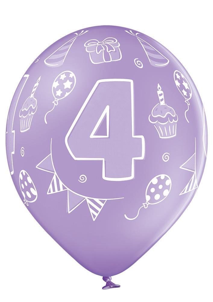4 Jahre Geburtstag Ballon - Latex bedruckt