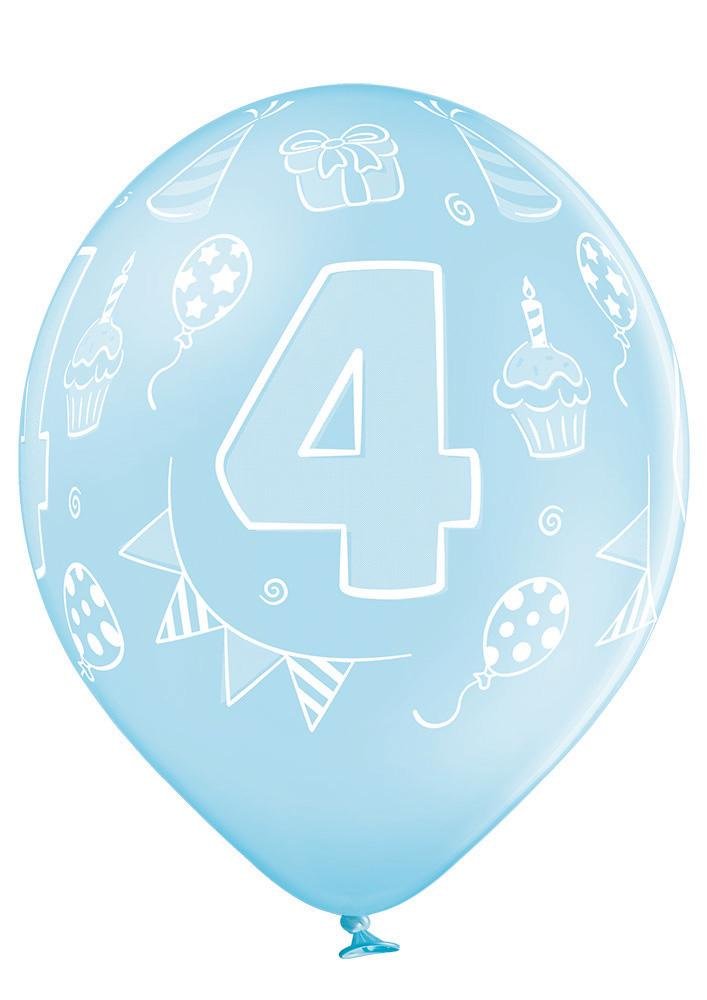 4 Jahre Geburtstag Ballon - Latex bedruckt