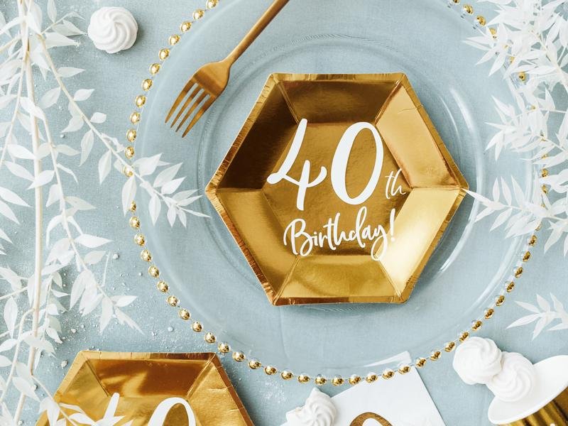 40 Geburtstag Teller gold - Teller