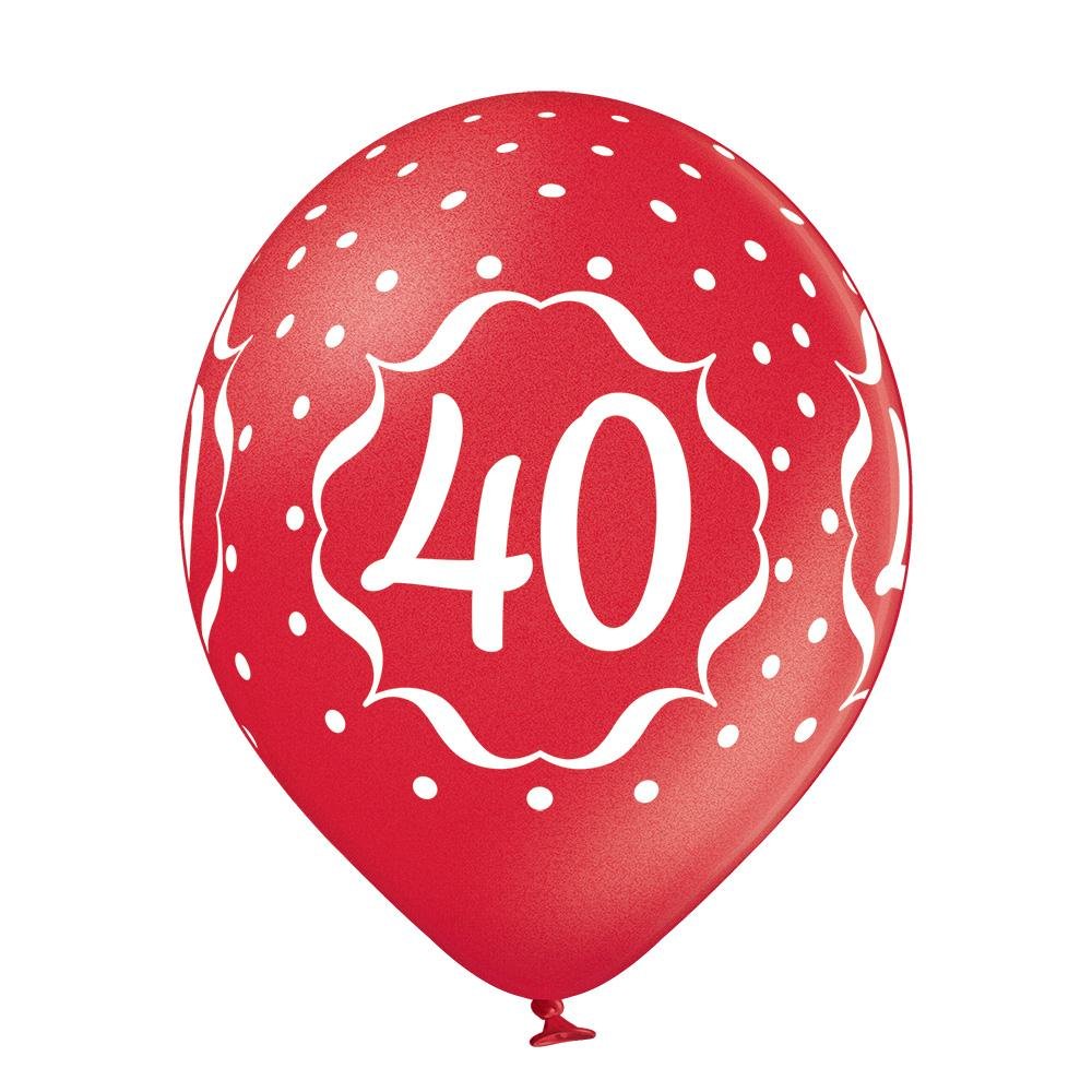 40 Jahre rot Ballon - Latex bedruckt