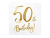50 serviettes d'anniversaire or 