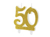 Bougie numéro 50e anniversaire or 