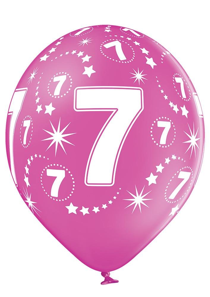 7 Jahre Geburtstag Ballon - Latex bedruckt