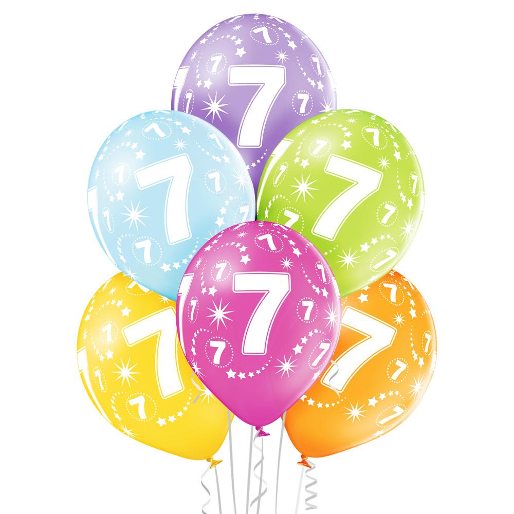 7 Jahre Geburtstag Ballon - Latex bedruckt