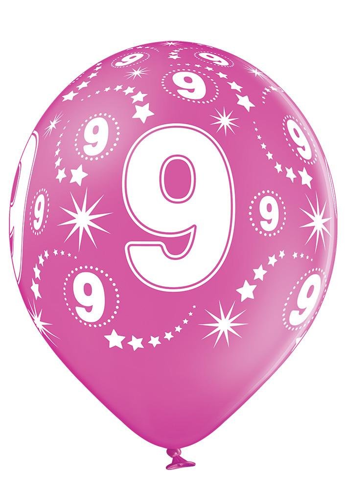 9 Jahre Geburtstag Ballon - Latex bedruckt
