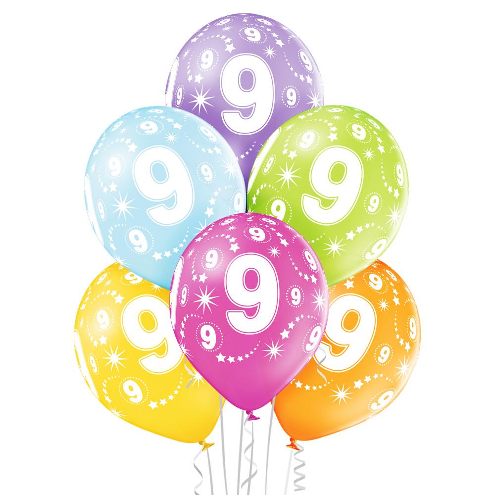 9 Jahre Geburtstag Ballon - Latex bedruckt