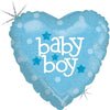 Baby Boy hellblau Herz Ballon (mit Helium gefüllt)