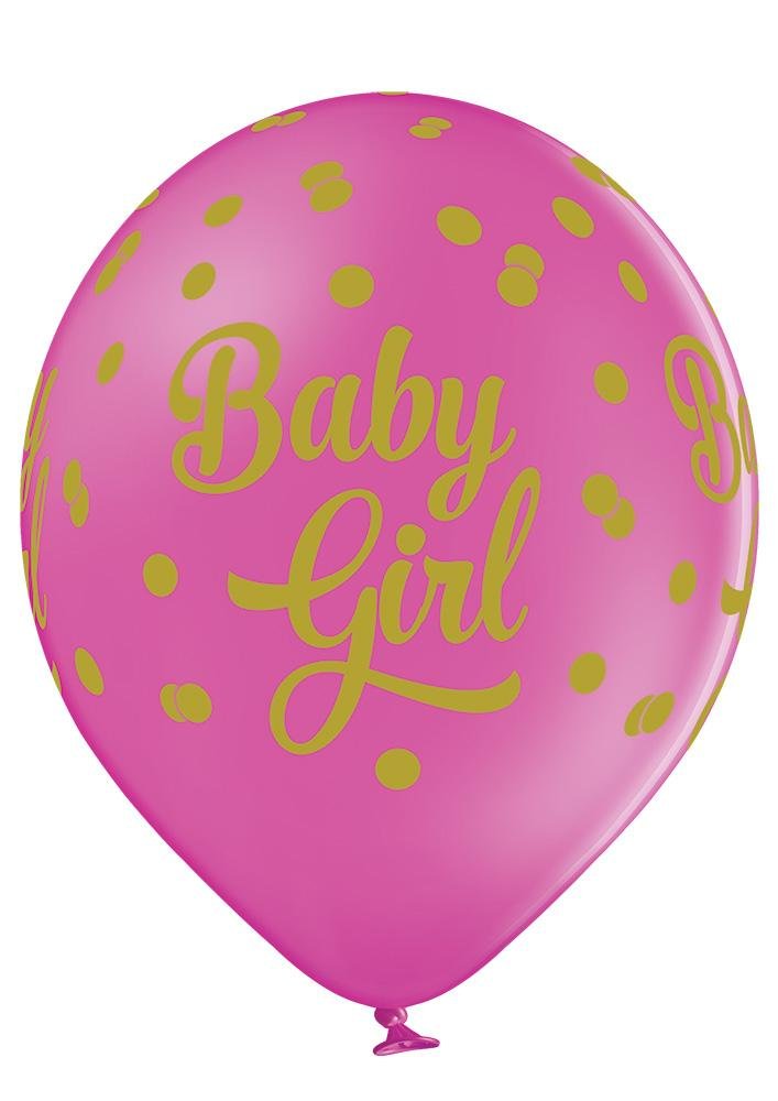 Baby Girl Dots Ballon - Latex bedruckt