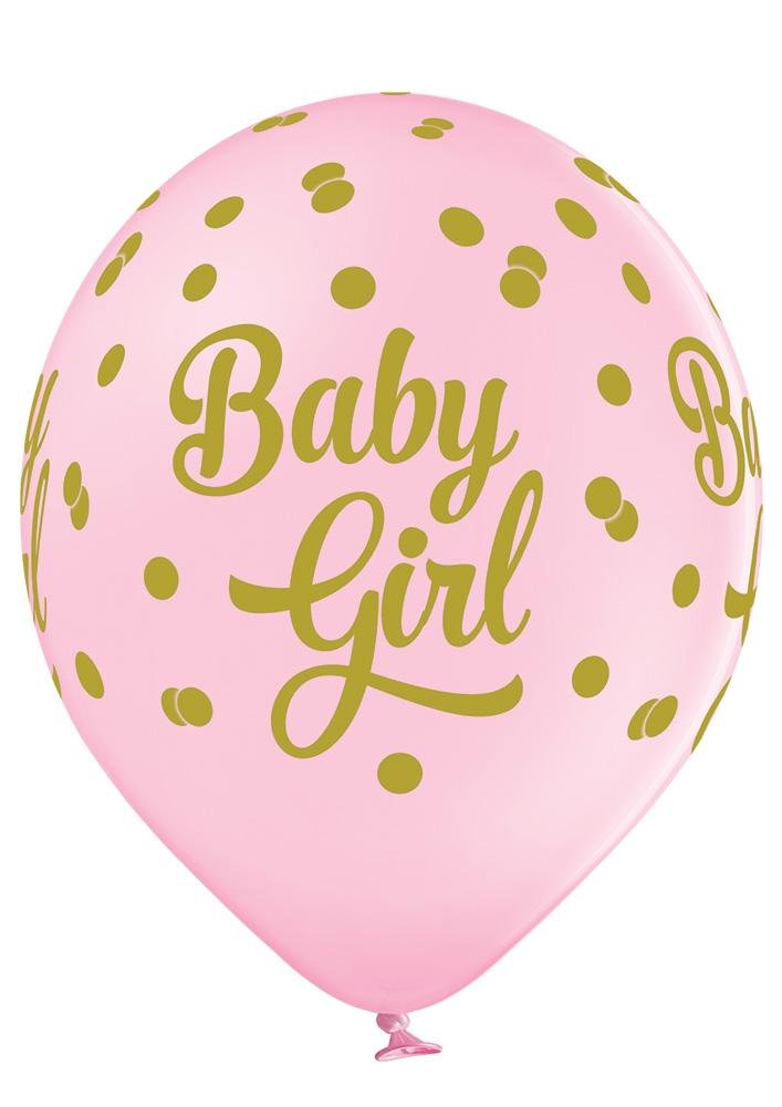 Baby Girl Dots Ballon - Latex bedruckt