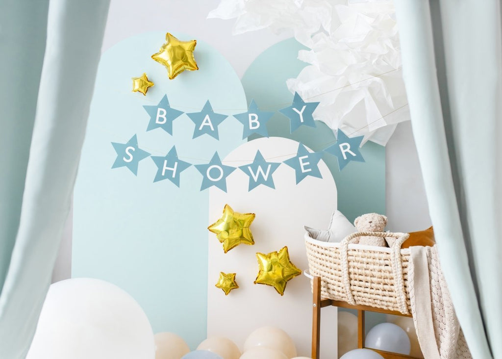 Baby Shower Banner Girlande blau - Girlanden Banner