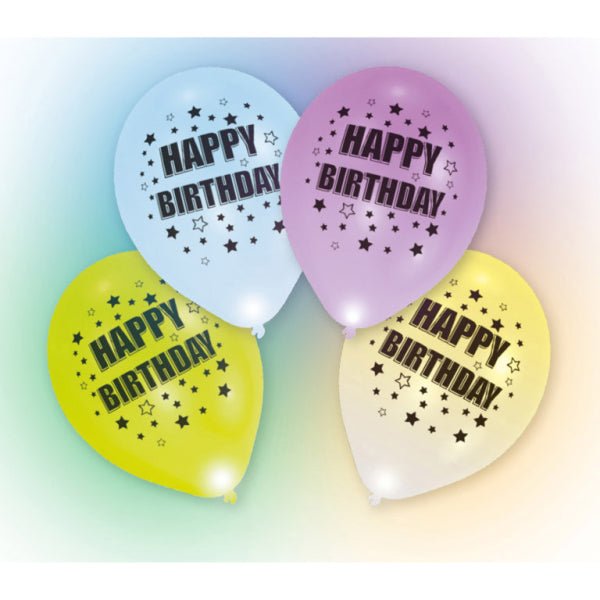 Ballon leuchtend LED Happy Birthday - Latex LED