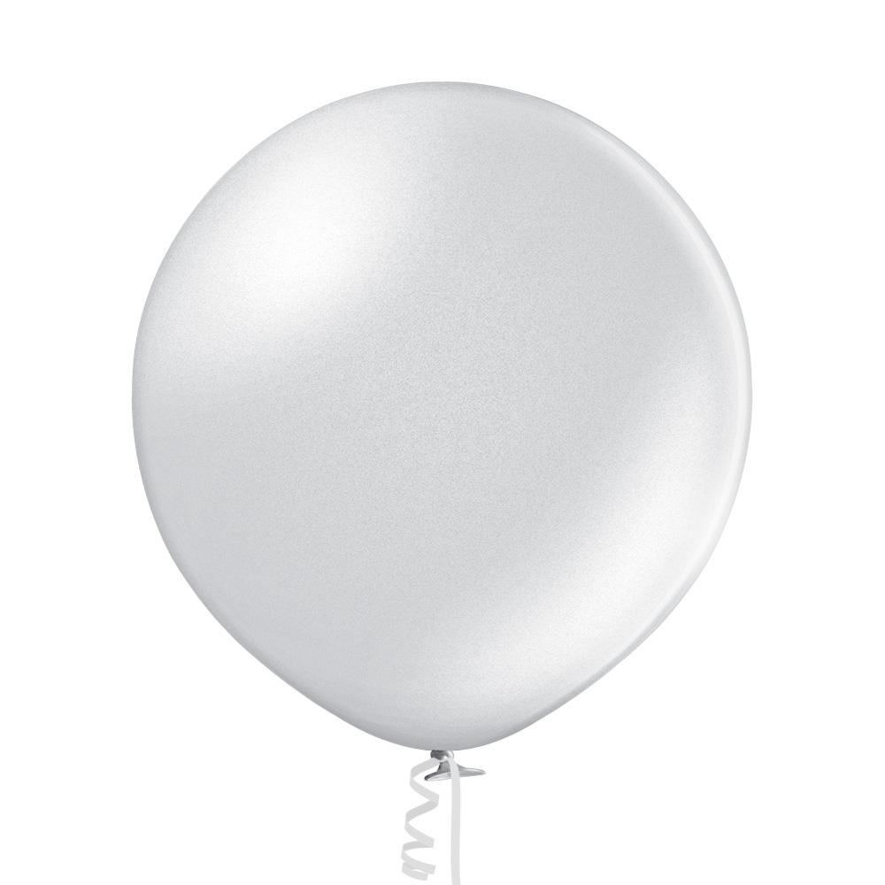 Ballon XL metallic silber - Latex Ballone Uni XL metallic