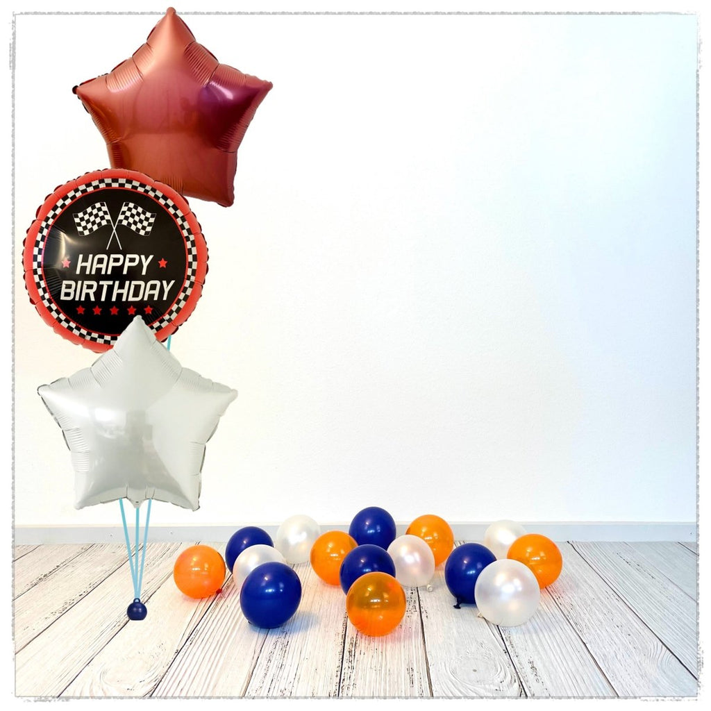 Bouquet zu Cars Lightning McQueen Happy Birthday Ballon (mit Helium gefüllt) - Bouquet zu Ballone