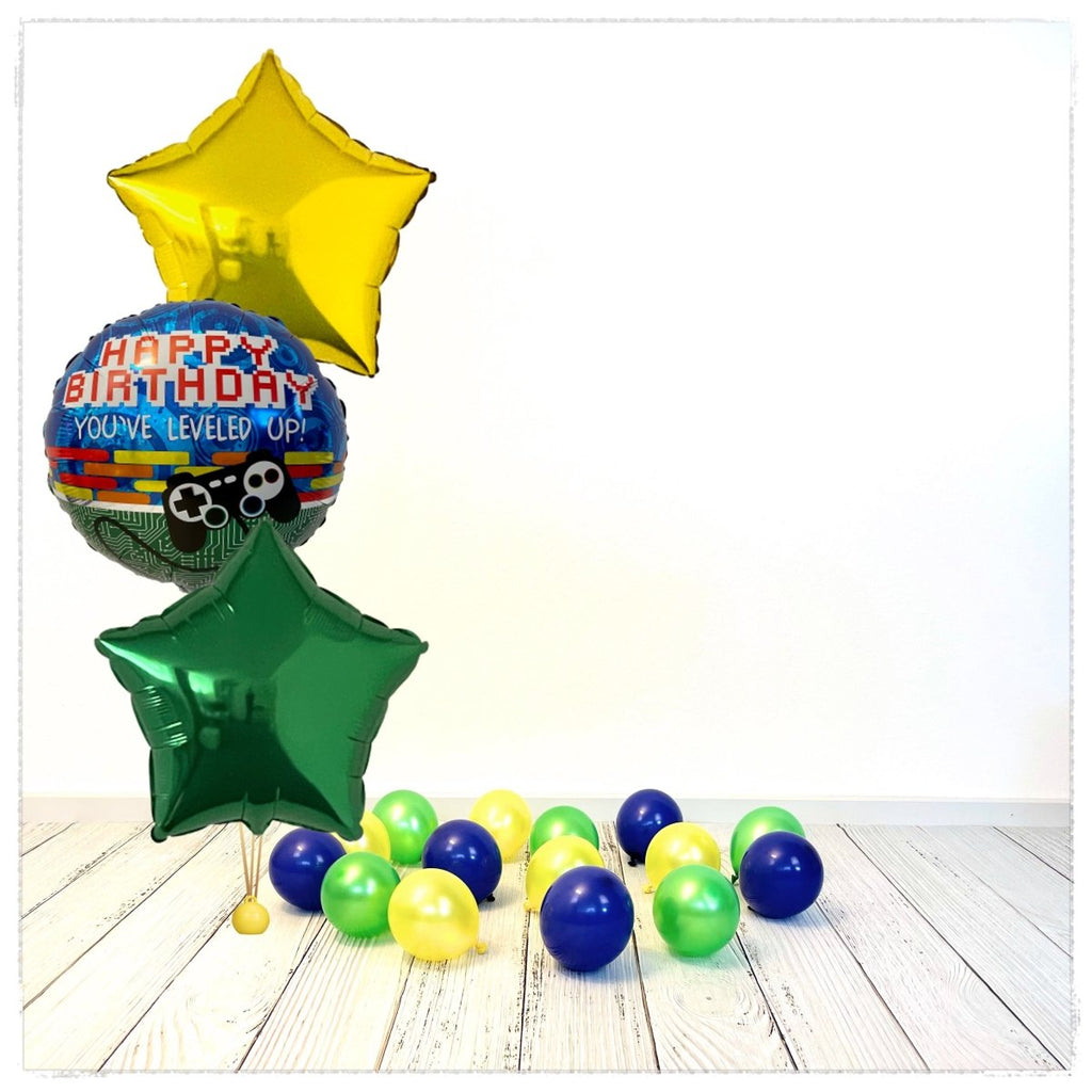 Bouquet zu Game Controller Happy Birthday Ballon (mit Helium gefüllt) - Bouquet zu Ballone