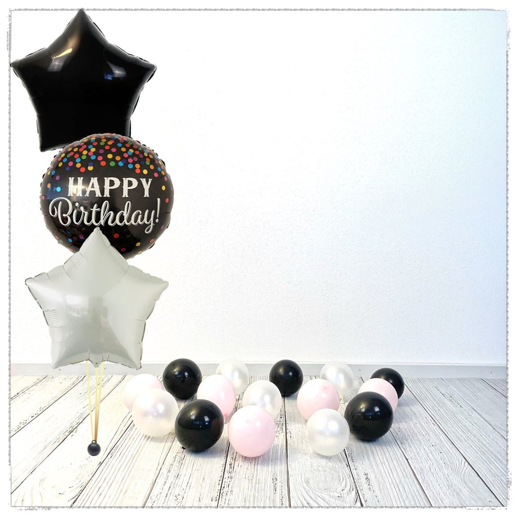 Bouquet zu Panda Happy Birthday Ballon (mit Helium gefüllt) - Bouquet zu Ballone