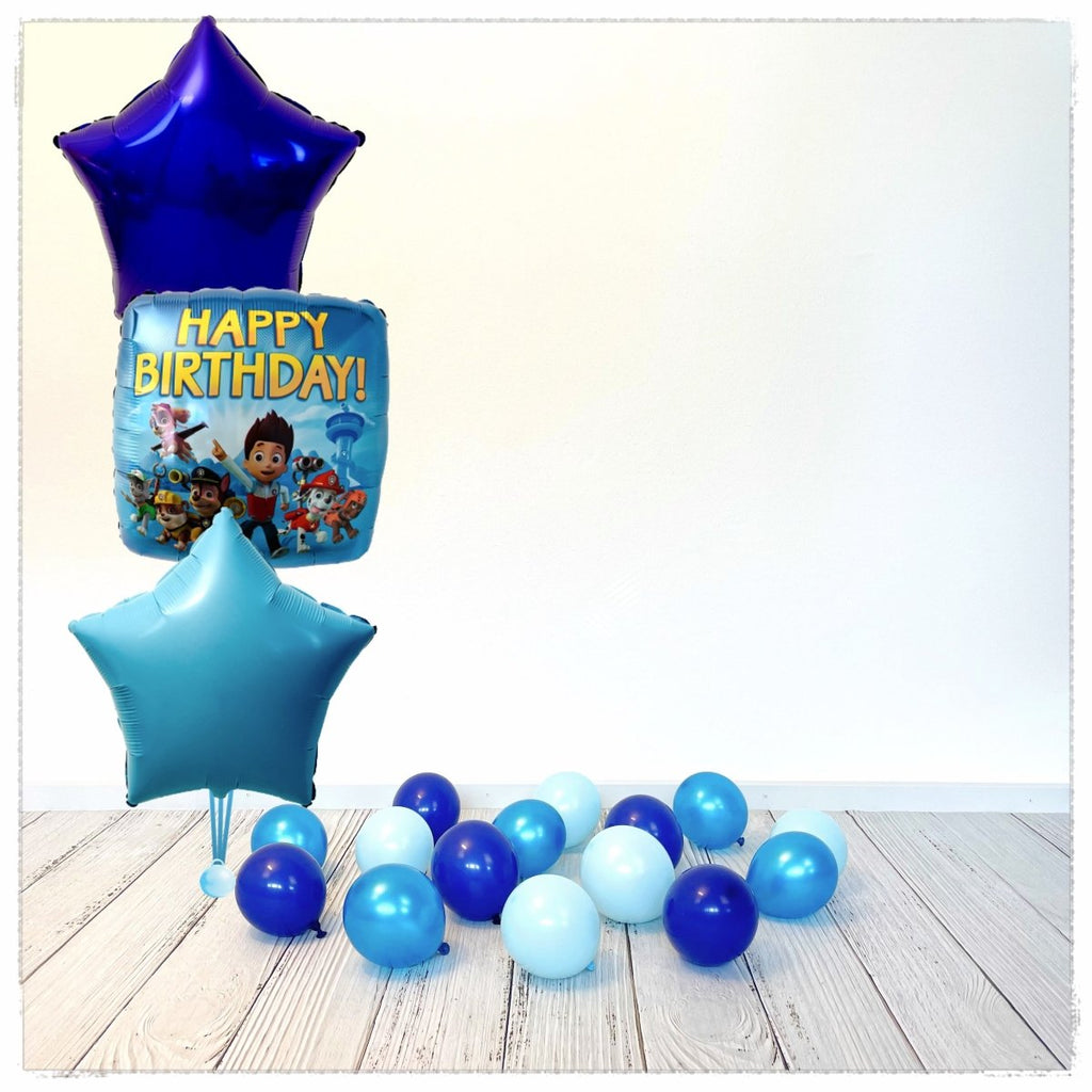 Bouquet zu Paw Patrol Chase Happy Birthday Ballon (mit Helium gefüllt) - Bouquet zu Ballone