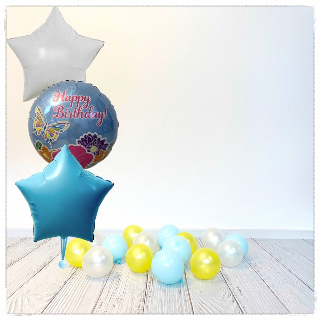 Bouquet zu Schmetterling Happy Birthday Ballon (mit Helium gefüllt) - Bouquet zu Ballone