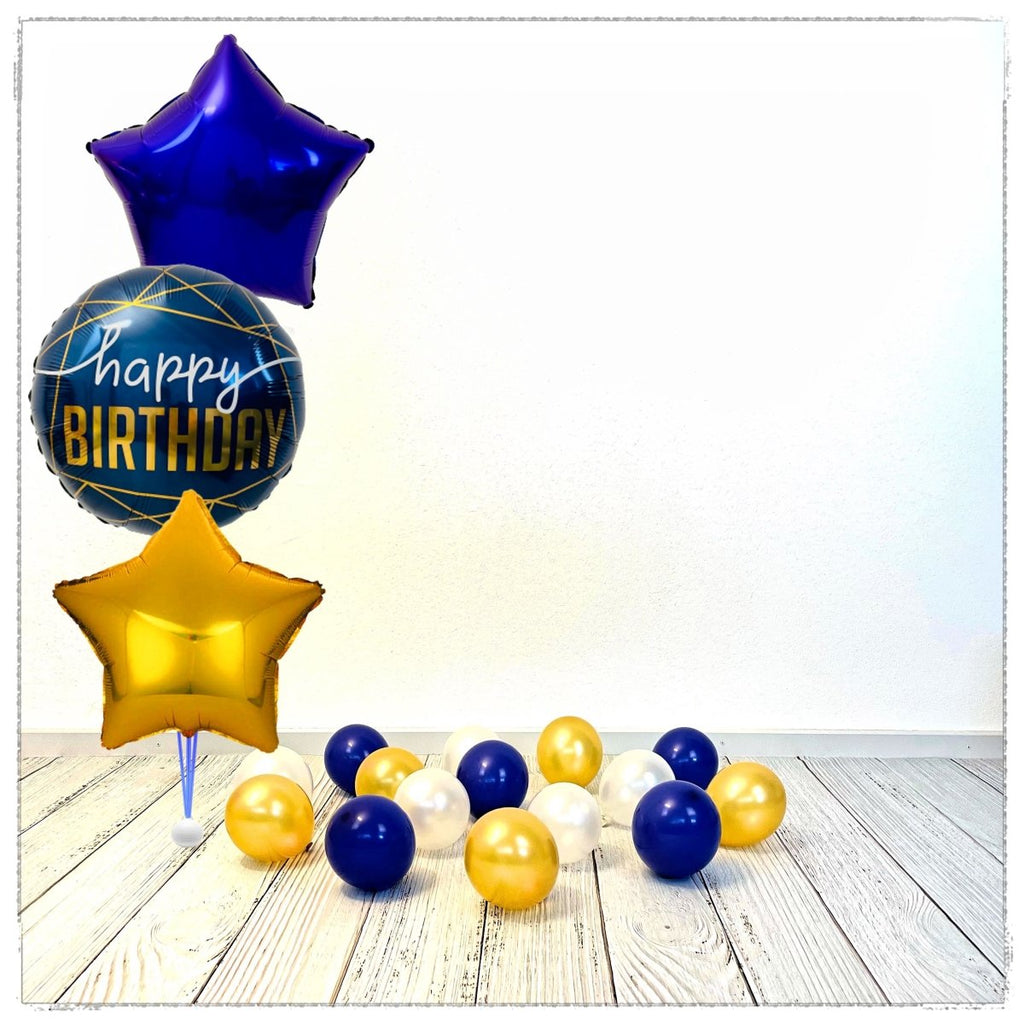 Bouquet zu Zahlen Ballon Birthday Blau (mit Helium gefüllt) - Bouquet zu Ballone