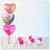 Bouquet zu Zahlen Ballon Birthday Princess pink (mit Helium gefüllt)