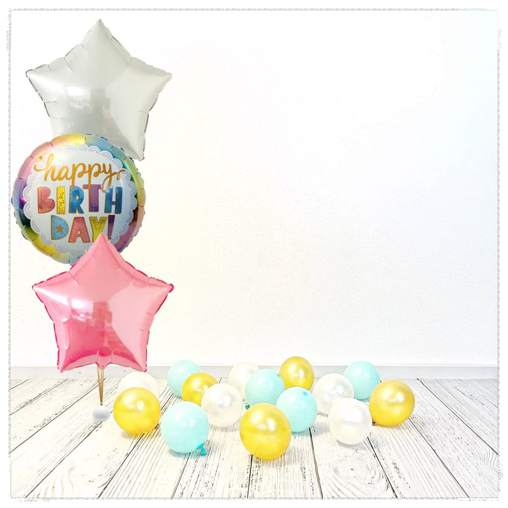 Bouquet zu Zahlen Ballon Birthday Tiffany (mit Helium gefüllt) - Bouquet zu Ballone