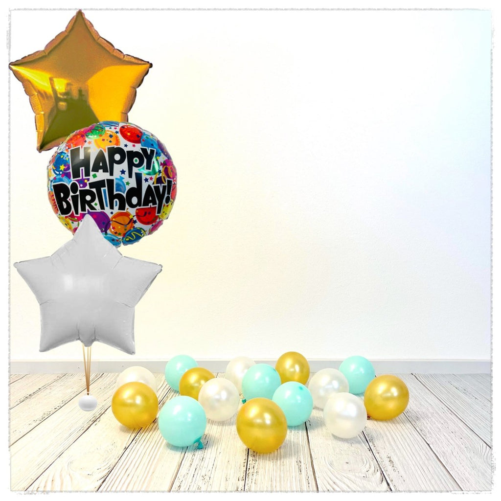 Bouquet zu Zahlen Ballon Happy Birthday Tiffany (mit Helium gefüllt) - Bouquet zu Ballone
