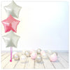Bouquet à numéros ballon étoiles rose (rempli d'hélium) 