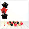 Bouquet à numéros ballon étoiles rouge (rempli d'hélium) 