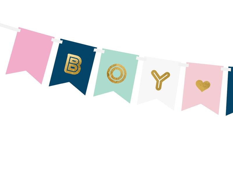 Boy or Girl Banner Girlande mix - Girlanden Banner