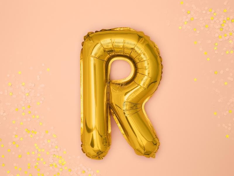 Buchstaben Ballon gold R - Buchstaben Ballon gold klein