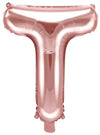 Ballon lettre T or rose 