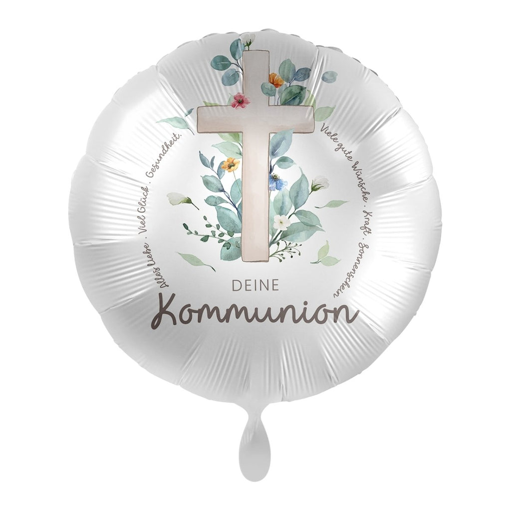 Deine Kommunion Ballon (mit Helium gefüllt) - Herz Ballon helium